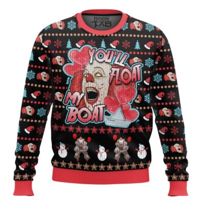 Hooktab Pennywise You Float My Boat It Ugly Christmas Sweater