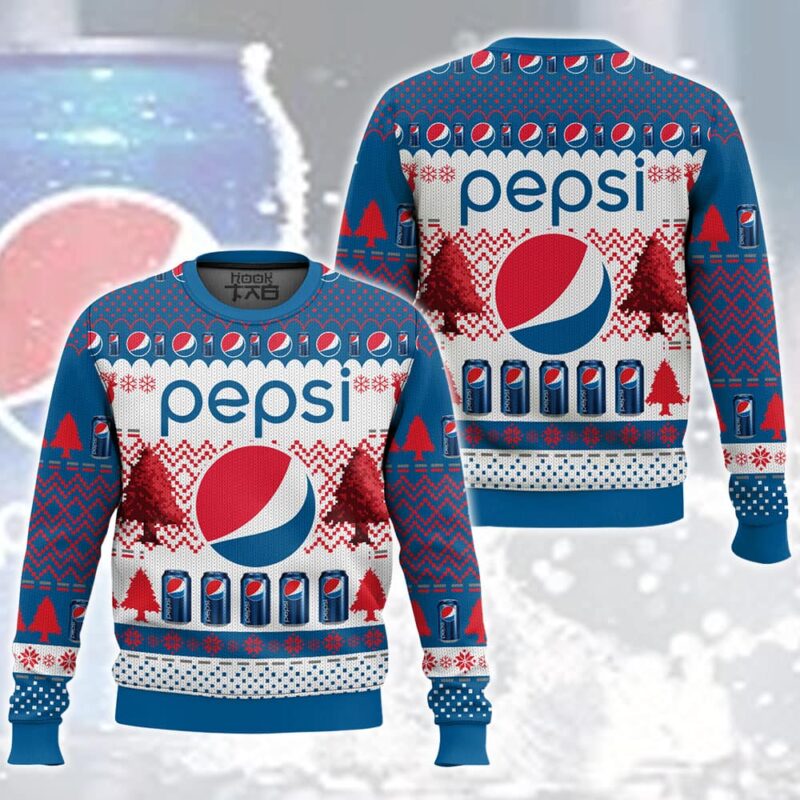 Hooktab Pepsi Ugly Christmas Sweater Hooktab Pepsi Ugly Christmas Sweater