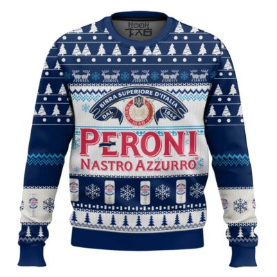 Hooktab Peroni Nastro Azzurro Ugly Christmas Sweater
