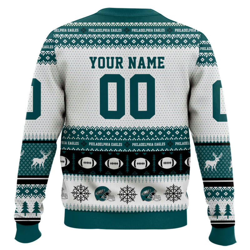Hooktab Philadelphia Eagles - Custom Name And Number Ugly Sweater Hooktab Philadelphia Eagles - Custom Name And Number Ugly Sweater