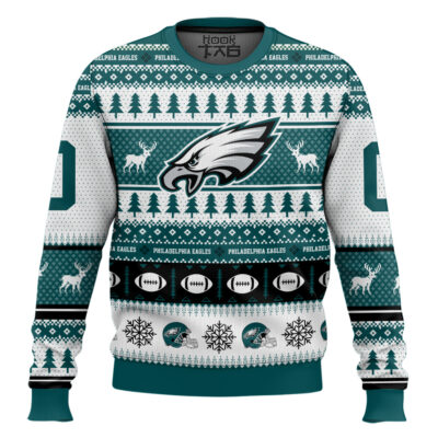 Hooktab Philadelphia Eagles - Custom Name And Number Ugly Sweater