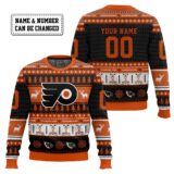 Hooktab Philadelphia Flyers - Custom Name And Number Ugly Sweater