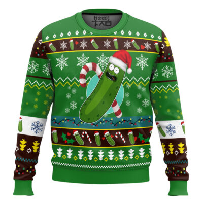 Hooktab Pickle Rickmas Rick And Morty Ugly Christmas Sweater