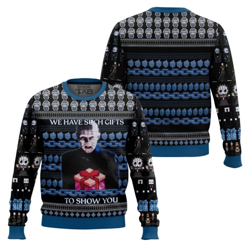 Hooktab Pinhead Have Such Gift To Show You Hellraiser Ugly Christmas Sweater Hooktab Pinhead Have Such Gift To Show You Hellraiser Ugly Christmas Sweater