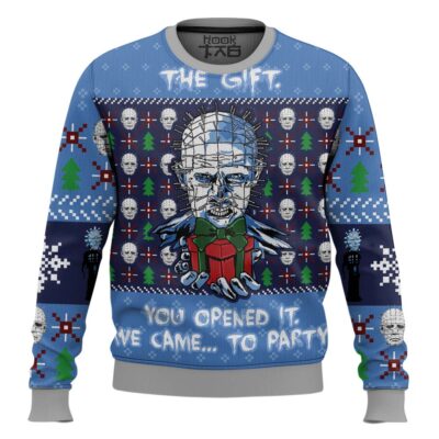 Hooktab Pinhead The Gift Hellraiser Ugly Christmas Sweater