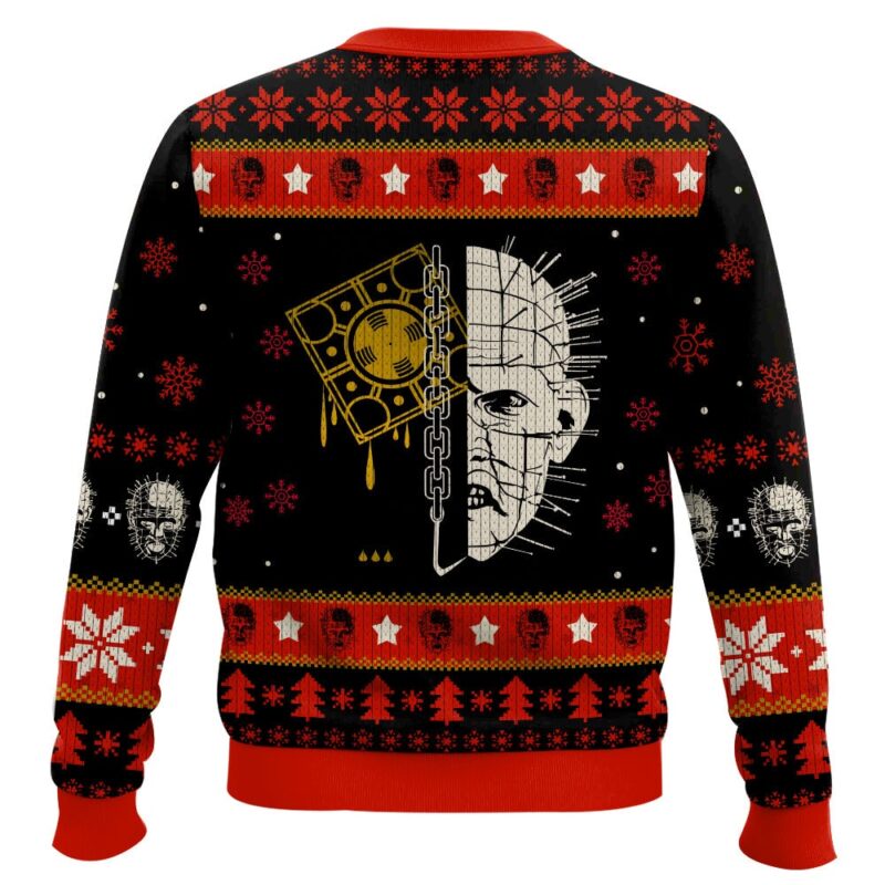 Hooktab Pinhead Welcome To Labyrinth Hellraiser Ugly Christmas Sweater Hooktab Pinhead Welcome To Labyrinth Hellraiser Ugly Christmas Sweater