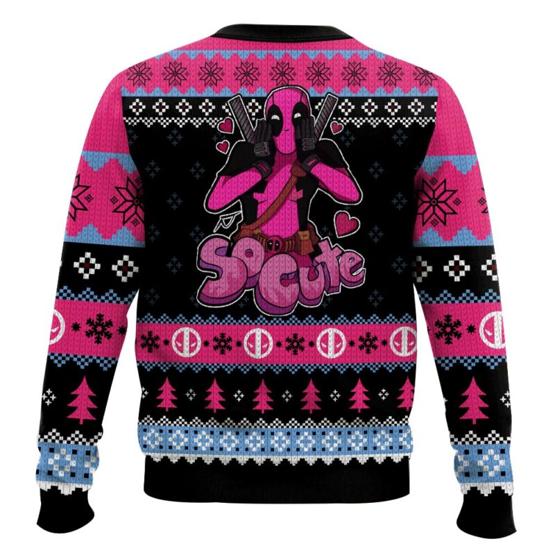 Hooktab Pink Deadpool Ugly Christmas Sweater Hooktab Pink Deadpool Ugly Christmas Sweater