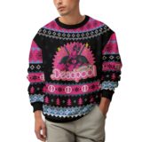 Hooktab Pink Deadpool Ugly Christmas Sweater