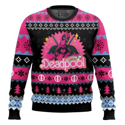 Hooktab Pink Deadpool Ugly Christmas Sweater