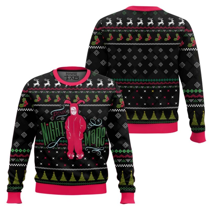 Hooktab Pink Nightmare Ralphie Parker A Christmas Story Ugly Christmas Sweater Hooktab Pink Nightmare Ralphie Parker A Christmas Story Ugly Christmas Sweater