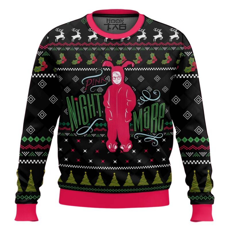 Hooktab Pink Nightmare Ralphie Parker A Christmas Story Ugly Christmas Sweater Hooktab Pink Nightmare Ralphie Parker A Christmas Story Ugly Christmas Sweater