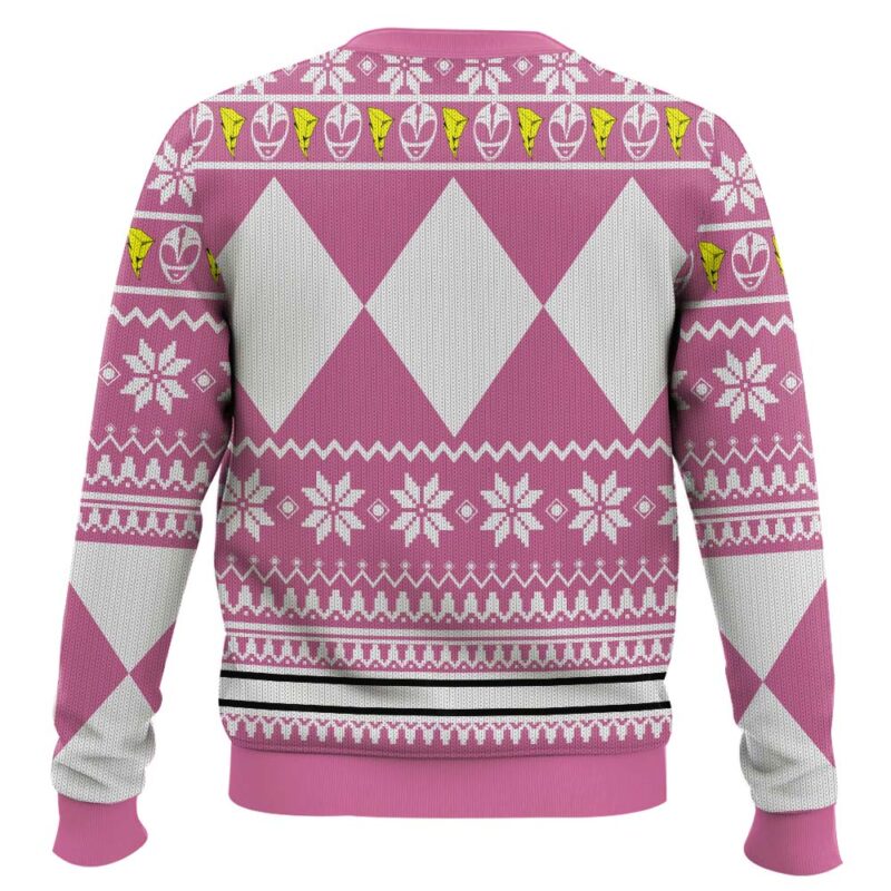 Hooktab Pink Power Rangers Ugly Christmas Sweater Hooktab Pink Power Rangers Ugly Christmas Sweater