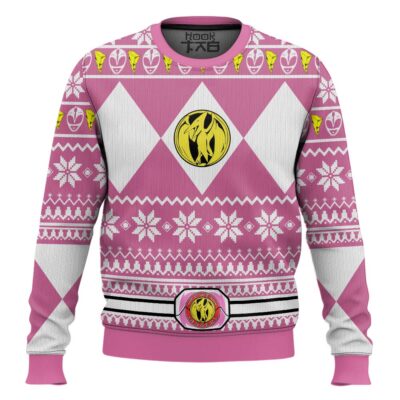 Hooktab Pink Power Rangers Ugly Christmas Sweater