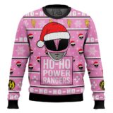Hooktab Pink Ranger Ho-ho Power Rangers Ugly Christmas Sweater