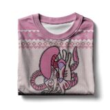 Hooktab Pink Xenomorph Alien Ugly Christmas Sweater