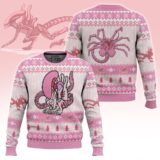 Hooktab Pink Xenomorph Alien Ugly Christmas Sweater