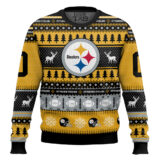 Hooktab Pittsburgh Steelers - Custom Name And Number Ugly Sweater