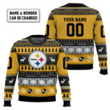 Hooktab Pittsburgh Steelers - Custom Name And Number Ugly Sweater