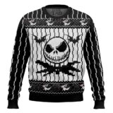 Hooktab Pixel Jack Skellington Ugly Christmas Sweater