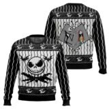 Hooktab Pixel Jack Skellington Ugly Christmas Sweater