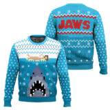 Hooktab Pixel Jaws 1975 Ugly Christmas Sweater