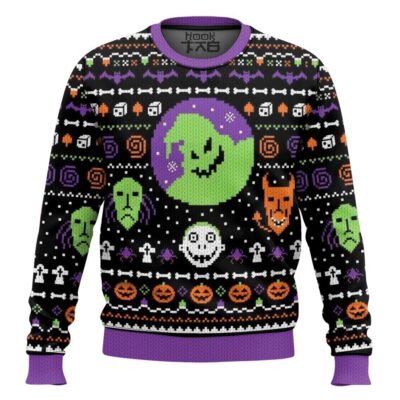 Hooktab Pixel Oogie Boogie Ugly Christmas Sweater