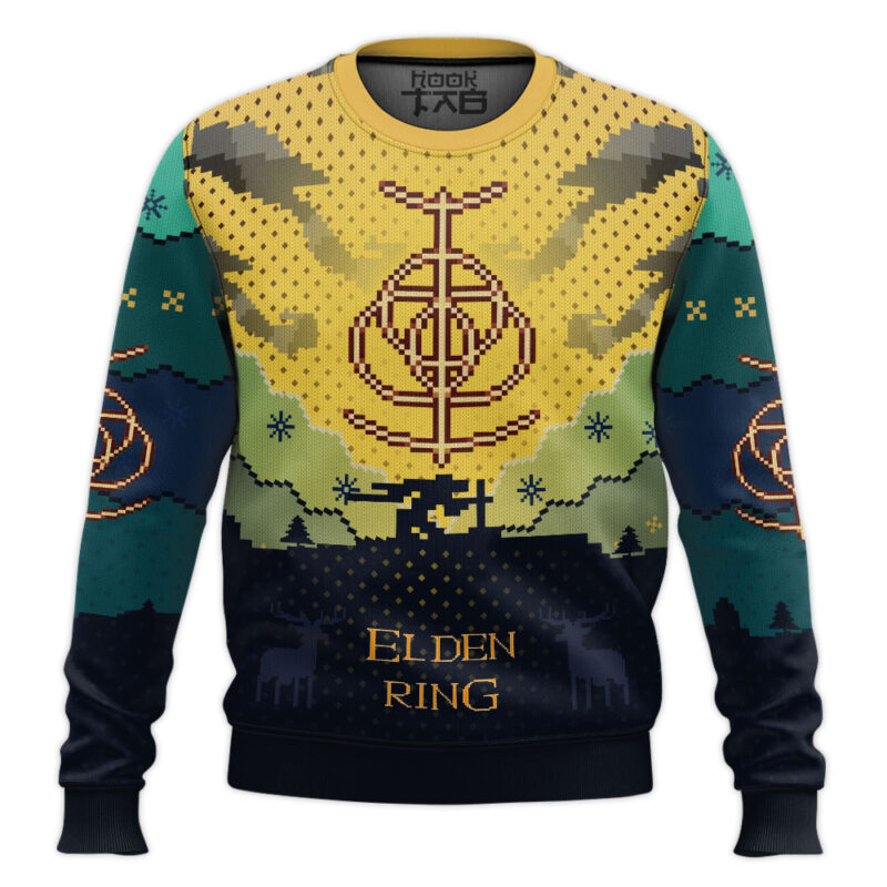 Hooktab Pixelart Elden Ring Ugly Christmas Sweater