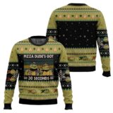 Hooktab Pizza Dude’s Got 30 Seconds Mutatant Ninja Turtles Ugly Christmas Sweater
