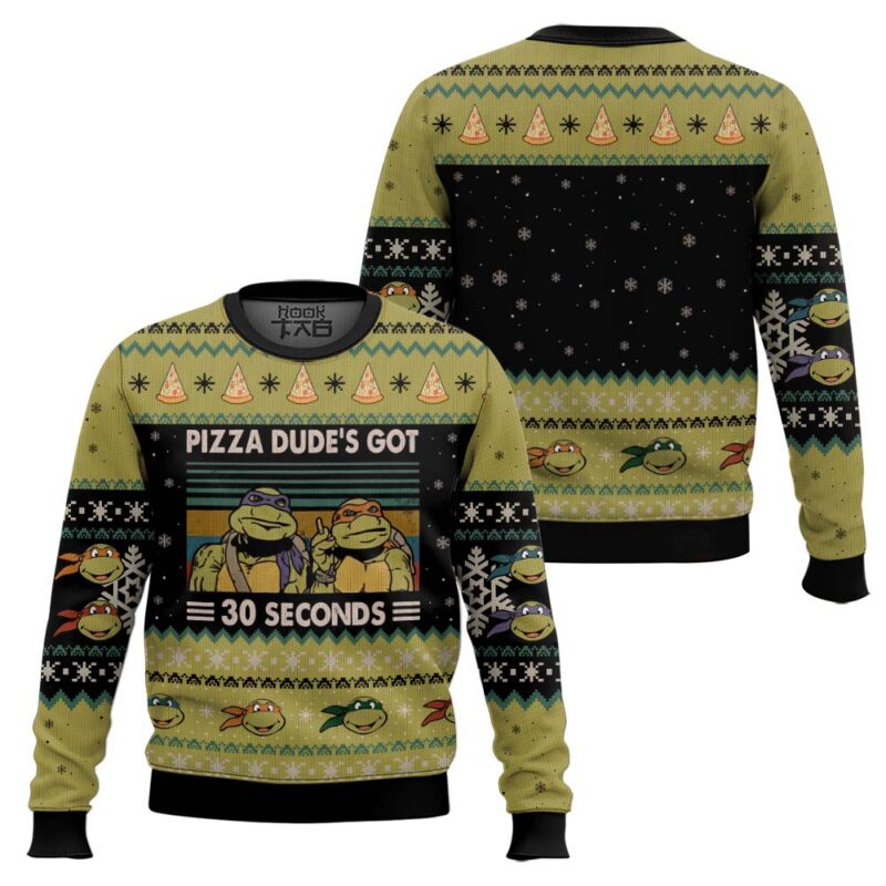 Hooktab Pizza Dude’s Got 30 Seconds Mutatant Ninja Turtles Ugly Christmas Sweater Hooktab Pizza Dude’s Got 30 Seconds Mutatant Ninja Turtles Ugly Christmas Sweater