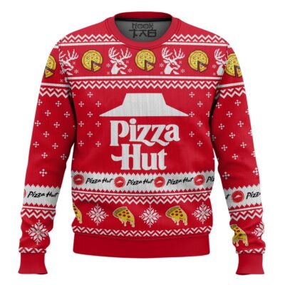 Hooktab Pizza Hut Ugly Christmas Sweater