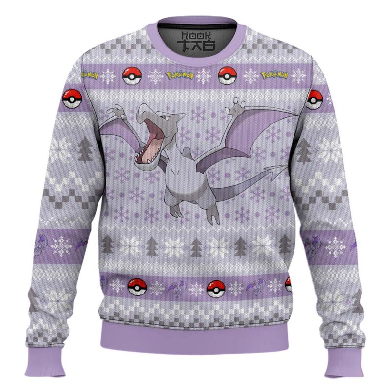 Hooktab Pokemon Gen 1 Aerodactyl Ugly Christmas Sweater Hooktab Pokemon Gen 1 Aerodactyl Ugly Christmas Sweater