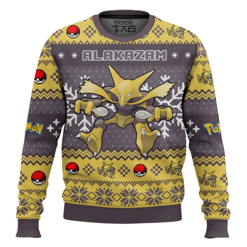 Hooktab Pokemon Gen 1 Alakazam Ugly Christmas Sweater