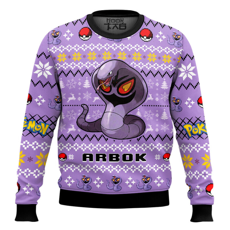 Hooktab Pokemon Gen 1 Arbok Ugly Christmas Sweater