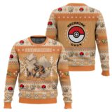 Hooktab Pokemon Gen 1 Arcanine Ugly Christmas Sweater