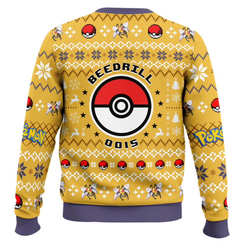 Hooktab Pokemon Gen 1 Beedrill Ugly Christmas Sweater Hooktab Pokemon Gen 1 Beedrill Ugly Christmas Sweater