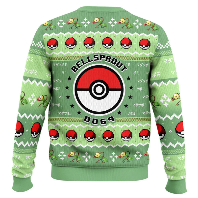 Hooktab Pokemon Gen 1 Bellsprout Ugly Christmas Sweater Hooktab Pokemon Gen 1 Bellsprout Ugly Christmas Sweater