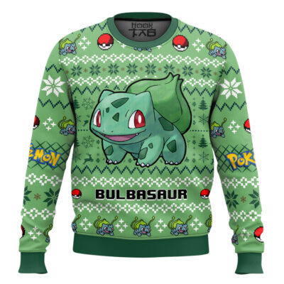Hooktab Pokemon Gen 1 Bulbasaur Ugly Christmas Sweater