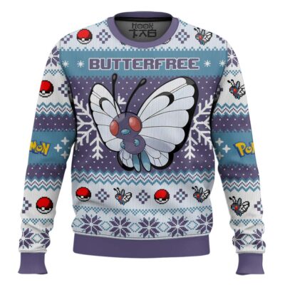Hooktab Pokemon Gen 1 Butterfree Ugly Christmas Sweater