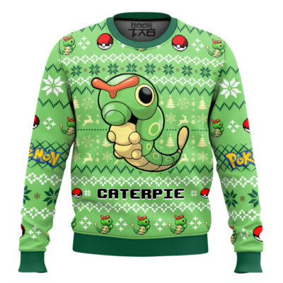 Hooktab Pokemon Gen 1 Caterpie Ugly Christmas Sweater