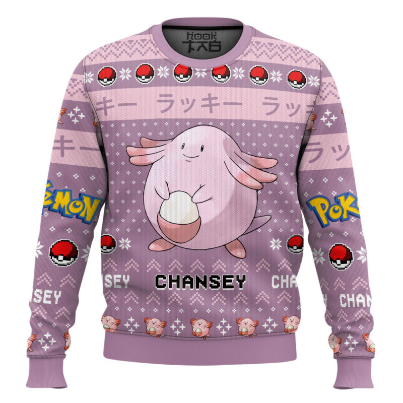 Hooktab Pokemon Gen 1 Chansey Ugly Christmas Sweater