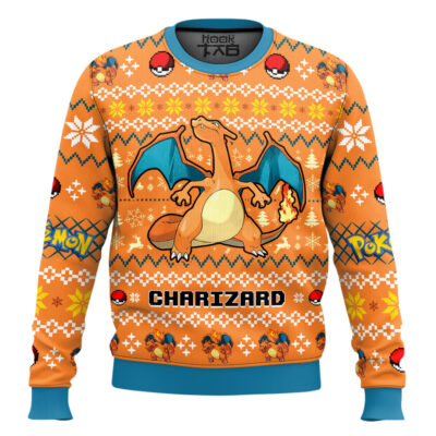 Hooktab Pokemon Gen 1 Charizard Ugly Christmas Sweater