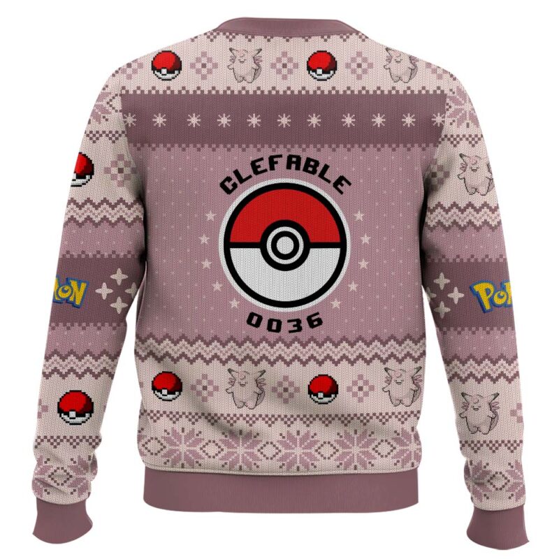 Hooktab Pokemon Gen 1 Clefable Ugly Christmas Sweater Hooktab Pokemon Gen 1 Clefable Ugly Christmas Sweater