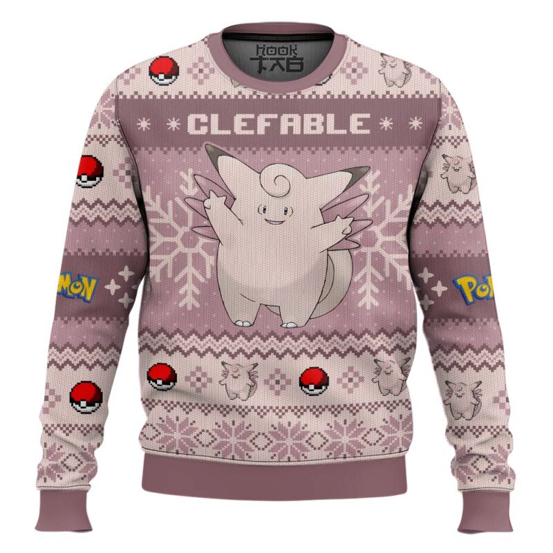 Hooktab Pokemon Gen 1 Clefable Ugly Christmas Sweater