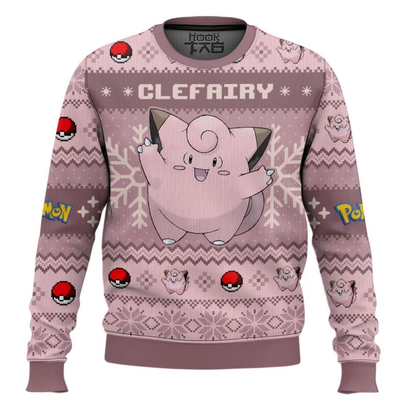 Hooktab Pokemon Gen 1 Clefairy Ugly Christmas Sweater