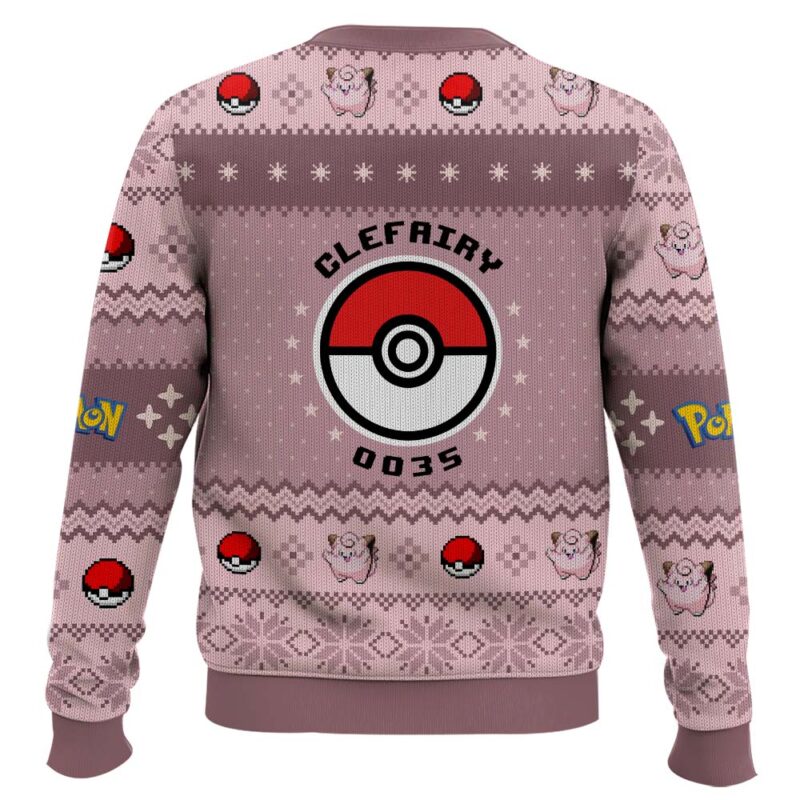 Hooktab Pokemon Gen 1 Clefairy Ugly Christmas Sweater Hooktab Pokemon Gen 1 Clefairy Ugly Christmas Sweater