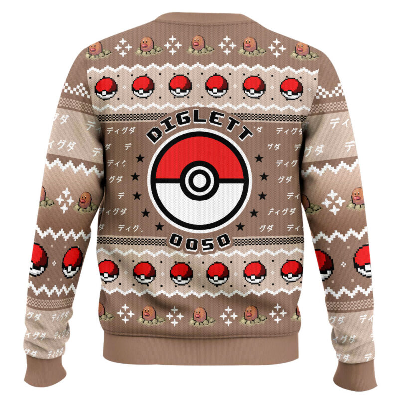 Hooktab Pokemon Gen 1 Diglett Ugly Christmas Sweater Hooktab Pokemon Gen 1 Diglett Ugly Christmas Sweater