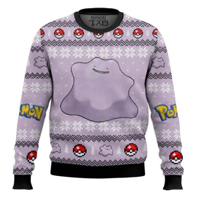 Hooktab Pokemon Gen 1 Ditto Ugly Christmas Sweater