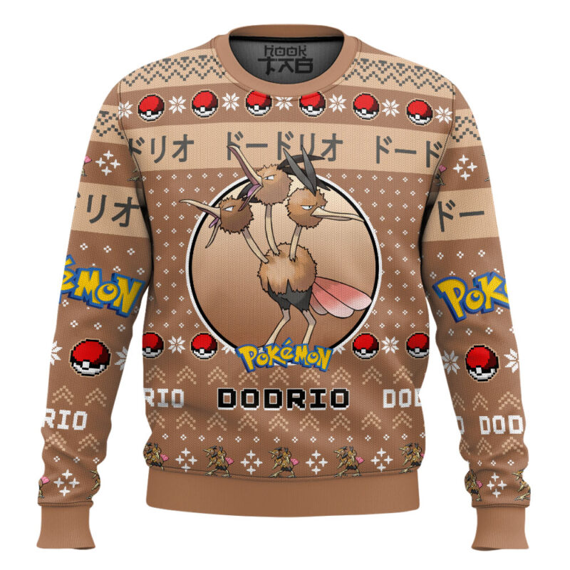 Hooktab Pokemon Gen 1 Dodrio Ugly Christmas Sweater