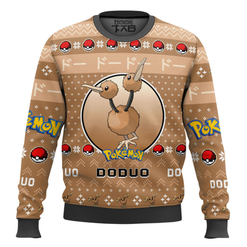 Hooktab Pokemon Gen 1 Doduo Ugly Christmas Sweater