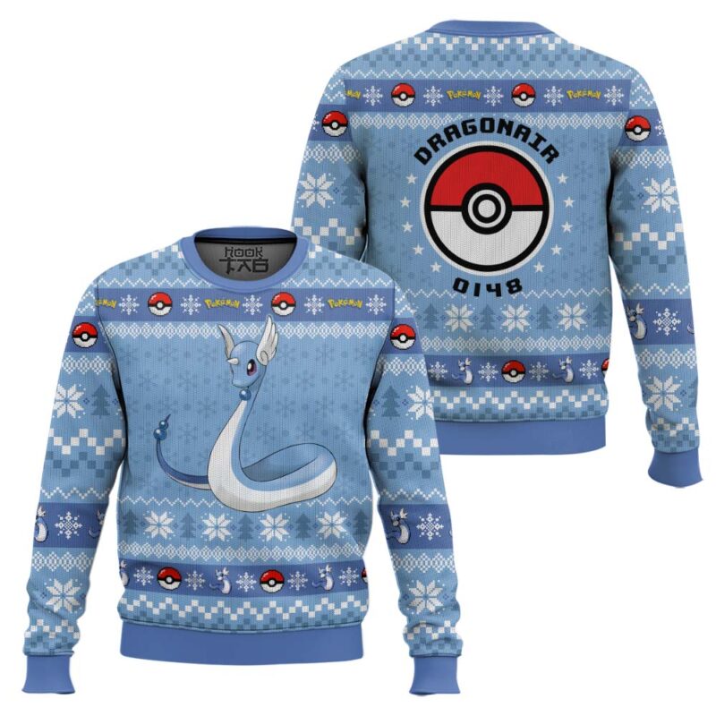 Hooktab Pokemon Gen 1 Dragonair Ugly Christmas Sweater Hooktab Pokemon Gen 1 Dragonair Ugly Christmas Sweater